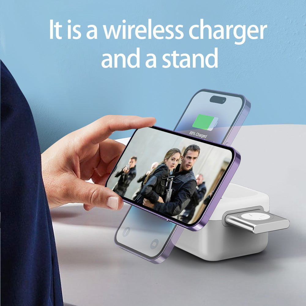 3-in-1 Wireless Charger with Hidden Removable - Exploretronics