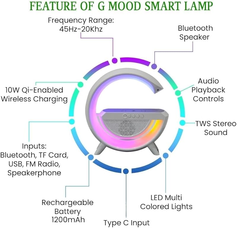 G Shape LED Lamp with Bluetooth Speaker - Exploretronics